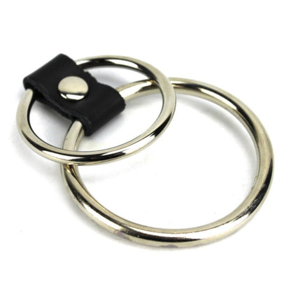 2 Ring Metal Gates Of Hell Chastity Double Cock Ring Cage