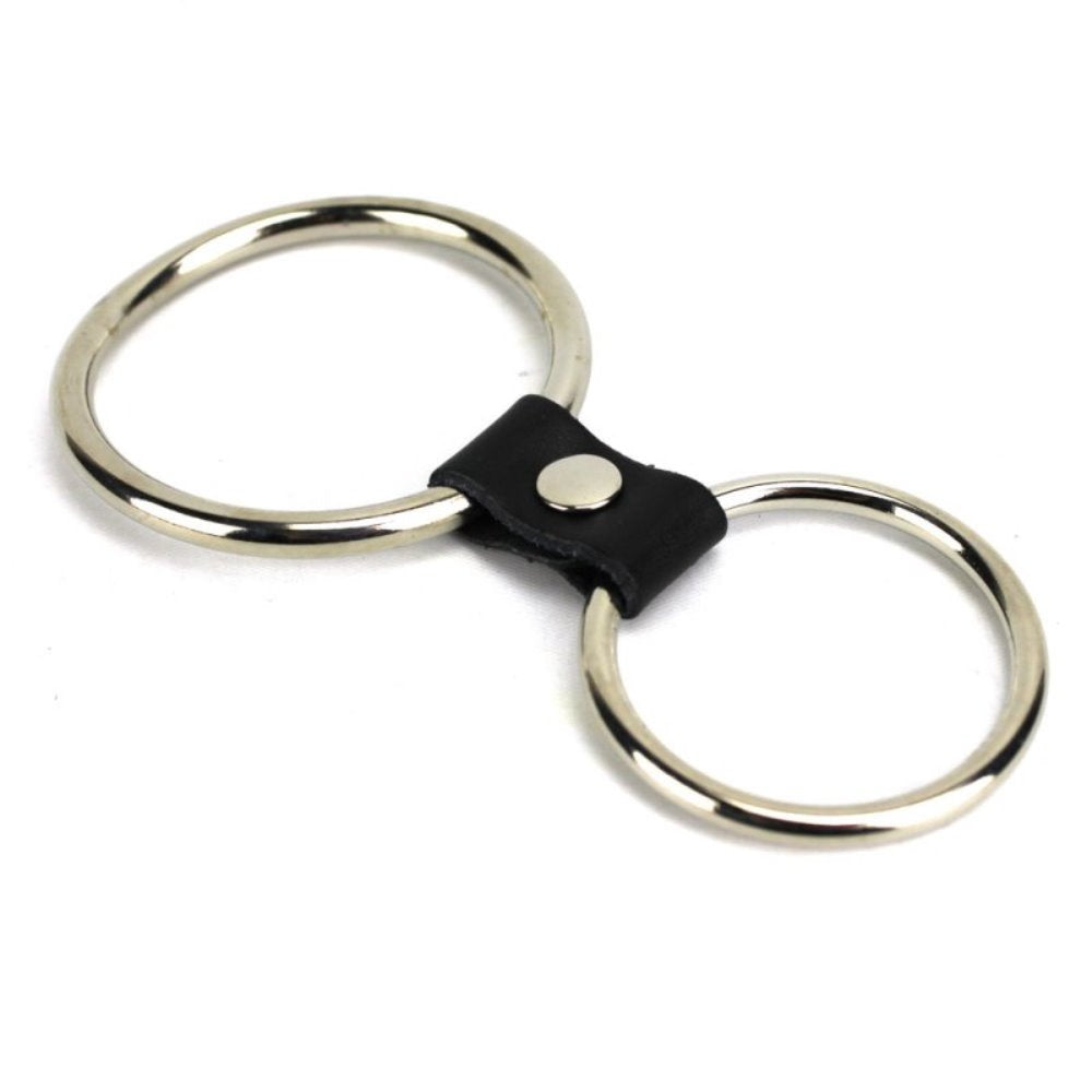 2 Ring Metal Gates Of Hell Chastity Double Cock Ring Cage