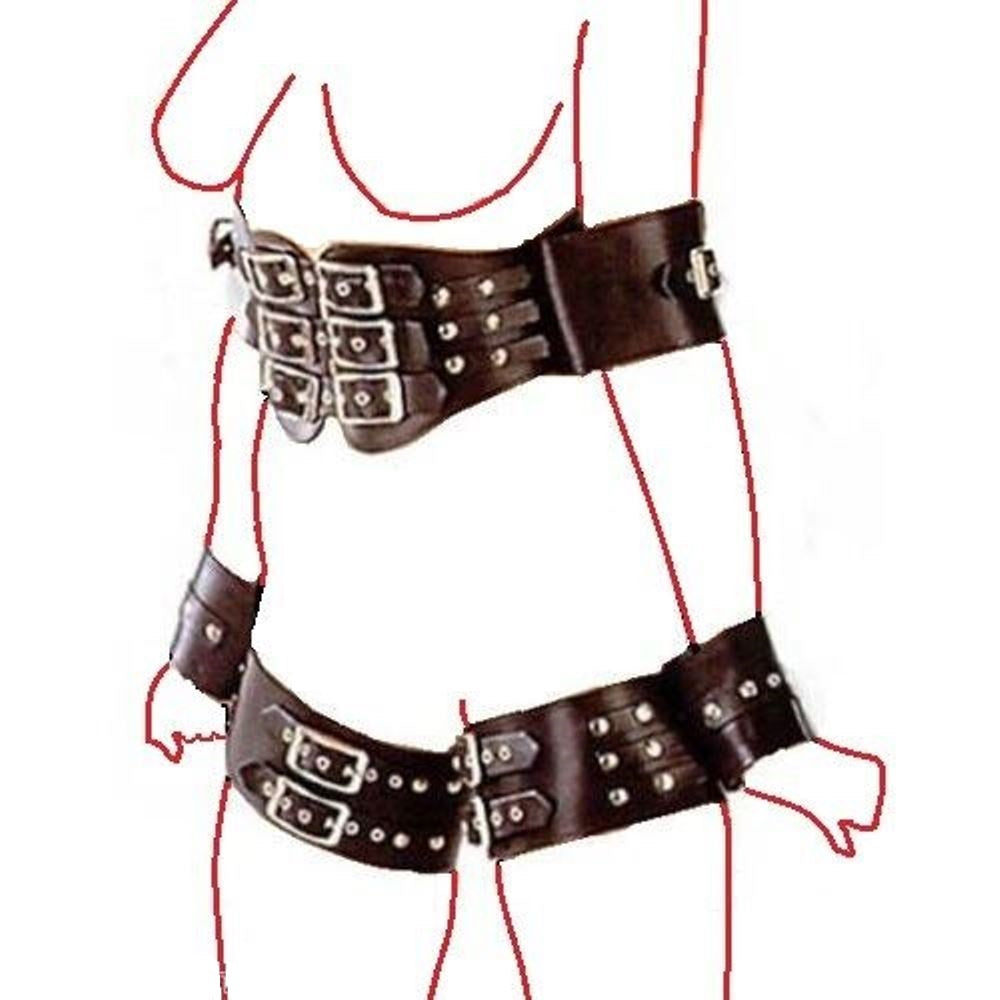 Bondage Arm and Thigh Restraint Set with Buckles