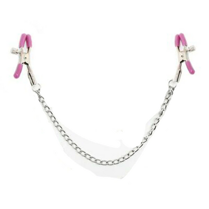 Adjustable Nipple Clamps with Connecting Chain Black, Pink or Red Tips