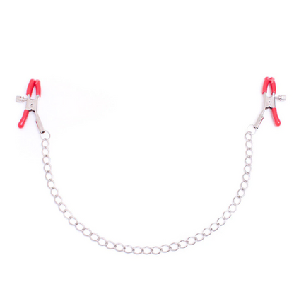 Adjustable Nipple Clamps with Connecting Chain Black, Pink or Red Tips