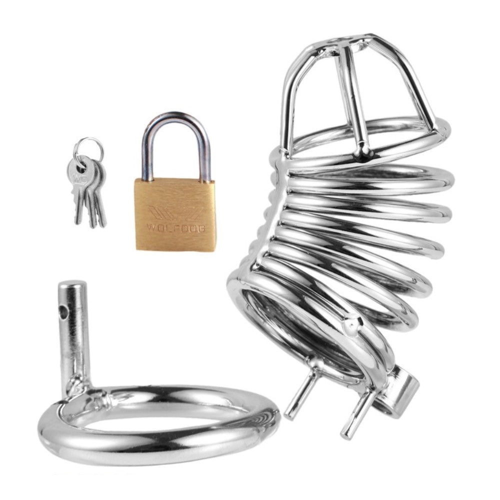 Bird Cage Locked Cock Ring Style Chastity Device