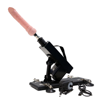 Sex Fucking Machine Pussy Anal Pounder with Dildo Attachments - Black