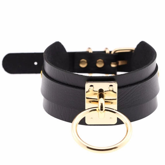 Black Fetish Slave Collar Sub Princess Gold Or Silver Large Hoop