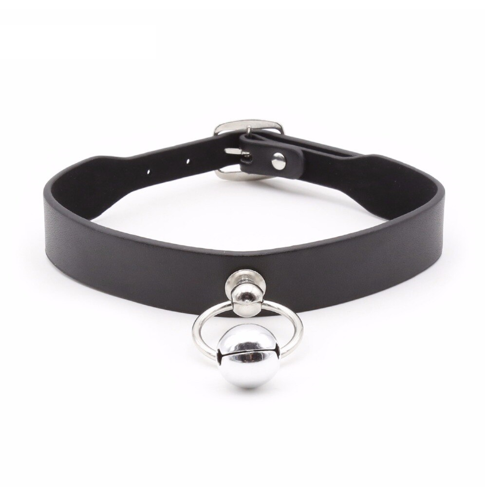 Black Collar with Bell Sub Necklace Slave Collar Submissive