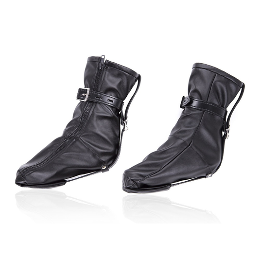 Black Vegan Leather Foot Bondage Booties Fetish Shoes