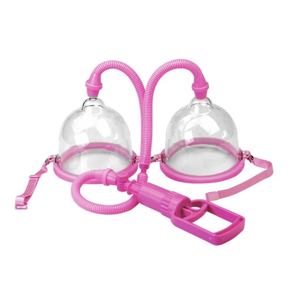 Twin Cup Breast Nipple Enlarger Enhancer Sucker Vacuum Pump Bra