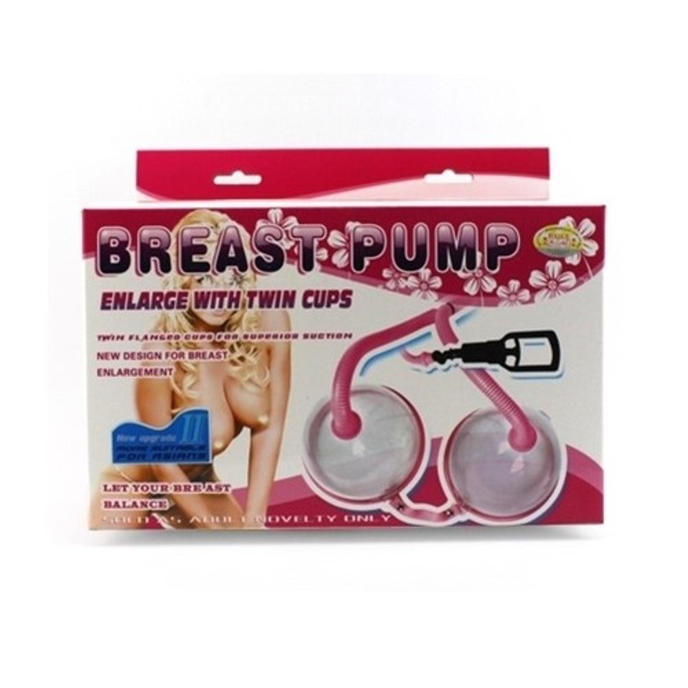 Twin Cup Breast Nipple Enlarger Enhancer Sucker Vacuum Pump Bra