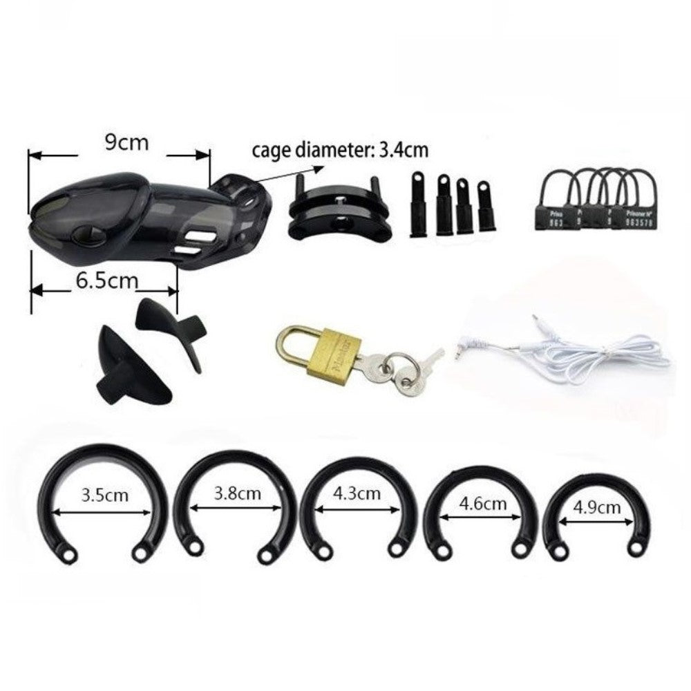 E-Stim Electro Stimulation Cock Cage CB6000 Chastity Device with 2 Pin Cable For Estim Electric Shock