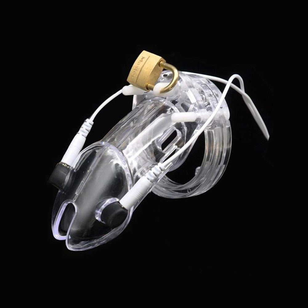 E-Stim Electro Stimulation Cock Cage CB6000 Chastity Device with 2 Pin Cable For Estim Electric Shock