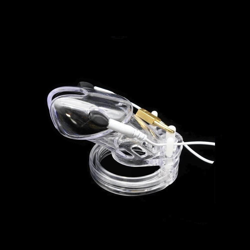 E-Stim Electro Stimulation Cock Cage CB6000 Chastity Device with 2 Pin Cable For Estim Electric Shock