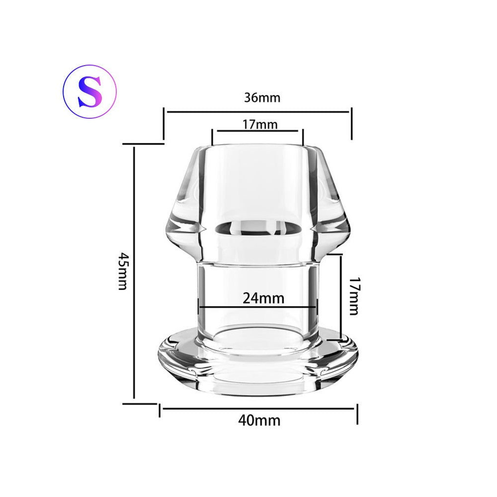 Clear Hollow Anal Butt Plugs with Stopper Plug