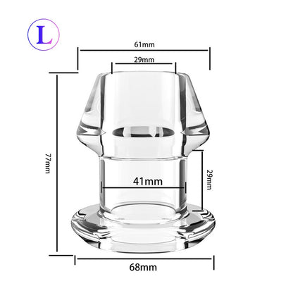 Clear Hollow Anal Butt Plugs with Stopper Plug