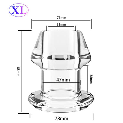 Clear Hollow Anal Butt Plugs with Stopper Plug