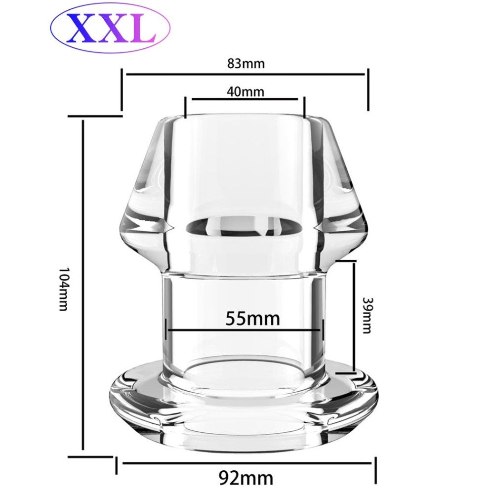 Clear Hollow Anal Butt Plugs with Stopper Plug