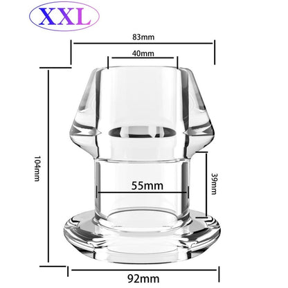 Clear Hollow Anal Butt Plugs with Stopper Plug