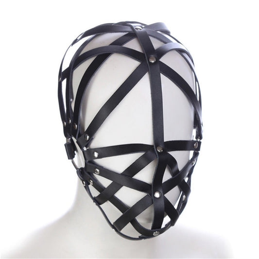 Cross Strap Full Head Bondage Restraint Hood