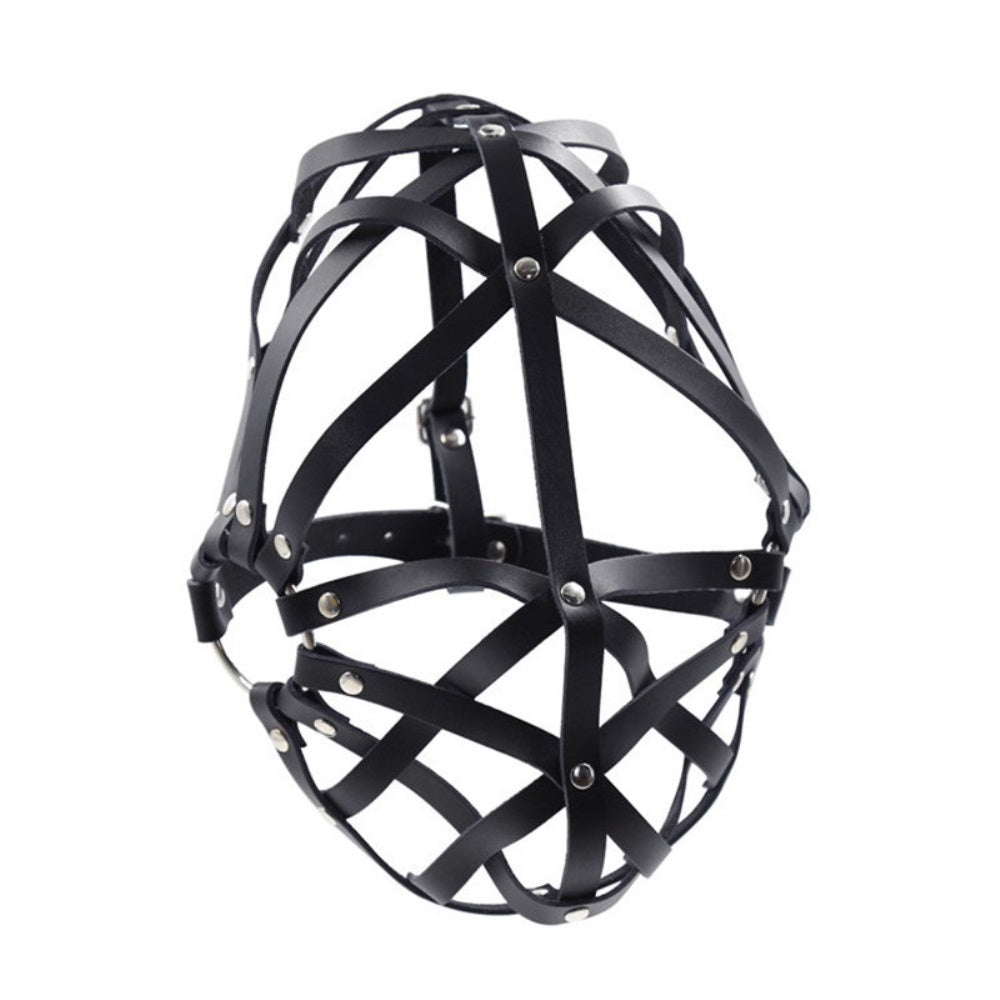 Cross Strap Full Head Bondage Restraint Hood