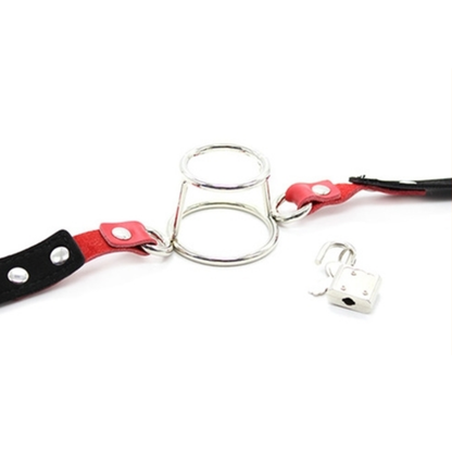 Deep Throat O Ring Tunnel Mouth Gag in Black and Red