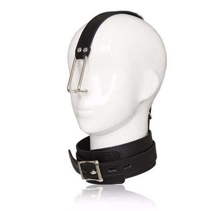 Fetish Slave Neck Collar with Nose Hook