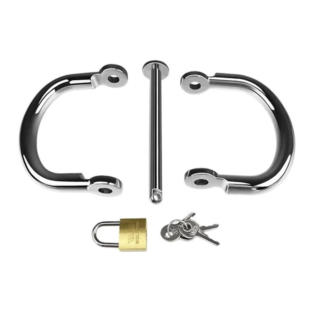 Stainless Steel Hand Cuffs Metal Shackles Restraint