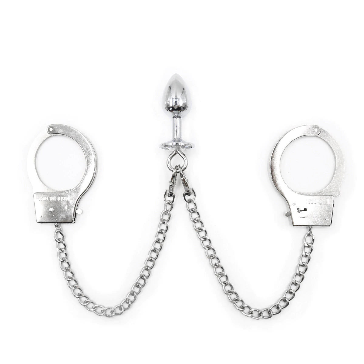 Hand Cuffs Butt Plug Chain Wrist Shackles Bondage Restraints