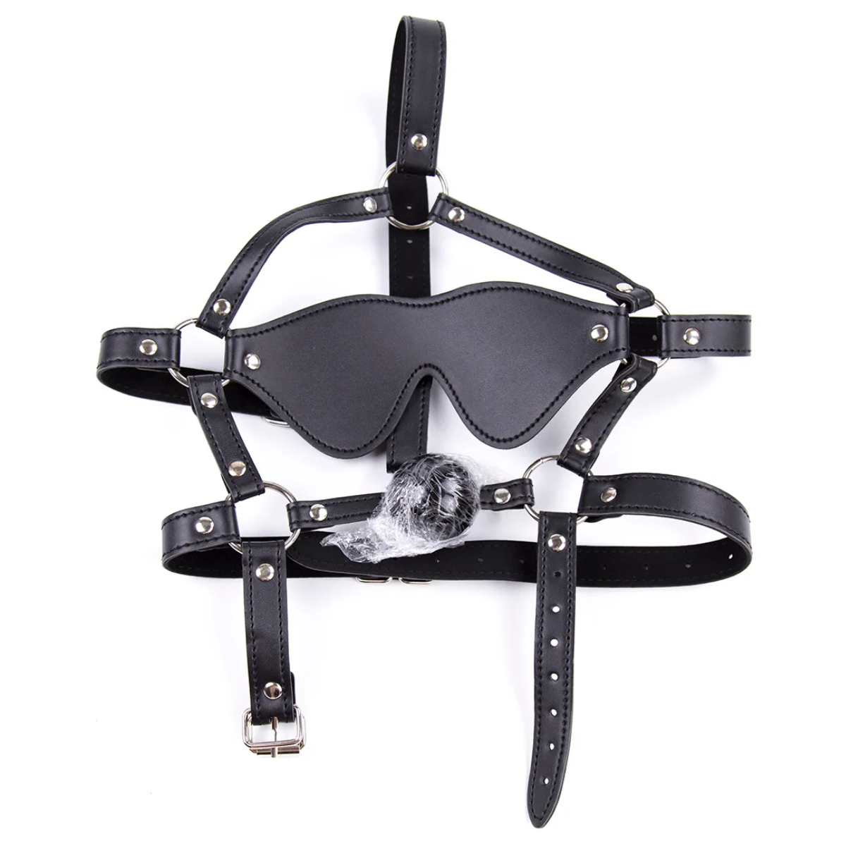 Head Harness Ball Gag With Blinder