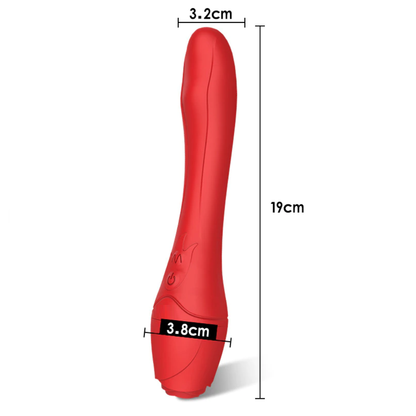 Rose End Dildo Heated Vibrator Stick Wand Sex Toy