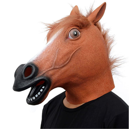 Pony Play Latex Horse Hood Mask with Mane