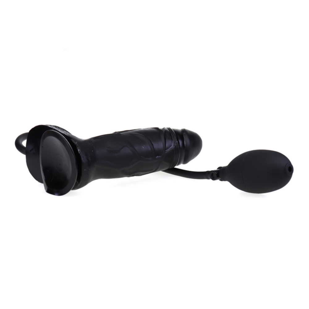 Realistic Inflatable Dildo Pump Up Expanding Big Black Cock