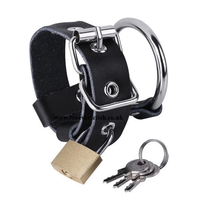 Leather Chastity Device Cock Ejaculation Delay Ring