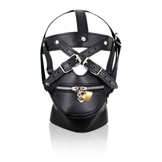 Lockable Mouth Zipper Harness Hood