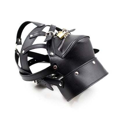 Lockable Mouth Zipper Harness Hood