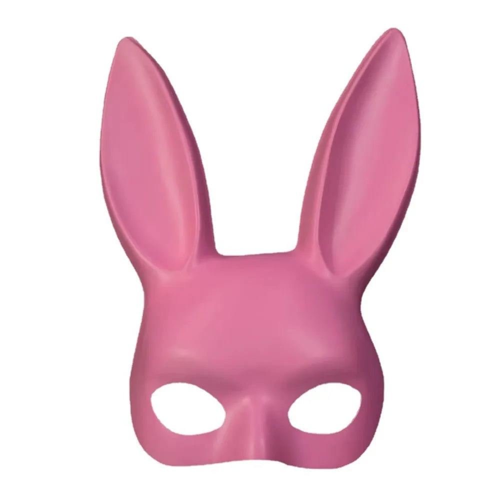 Easter Bunny Rabbit Ears Face Mask Black Red Pink