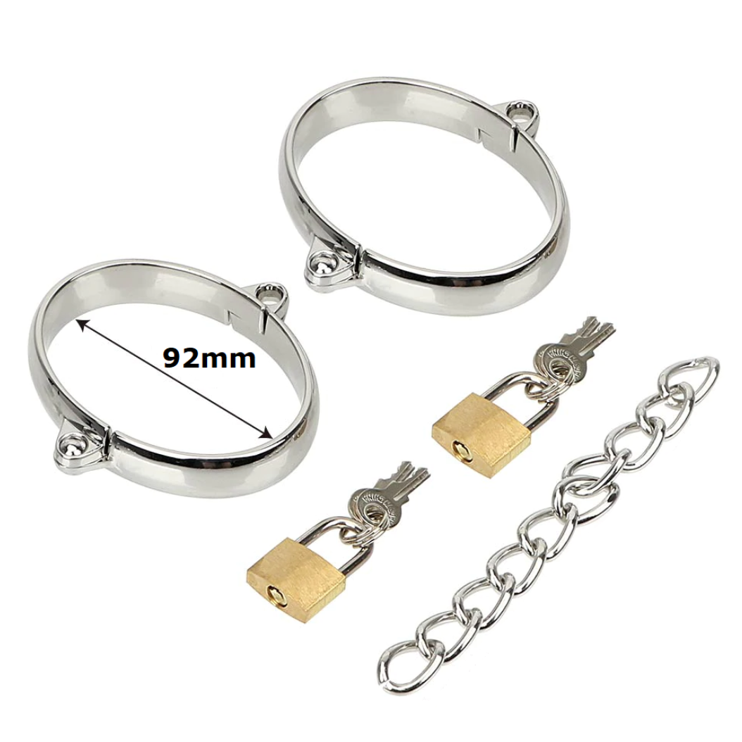 Stainless Steel Anklecuffs Ankle Cuff Leg Foot Shackles Bondage Restraint