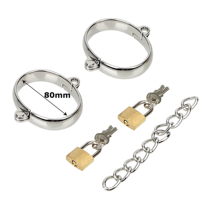 Stainless Steel Anklecuffs Ankle Cuff Leg Foot Shackles Bondage Restraint