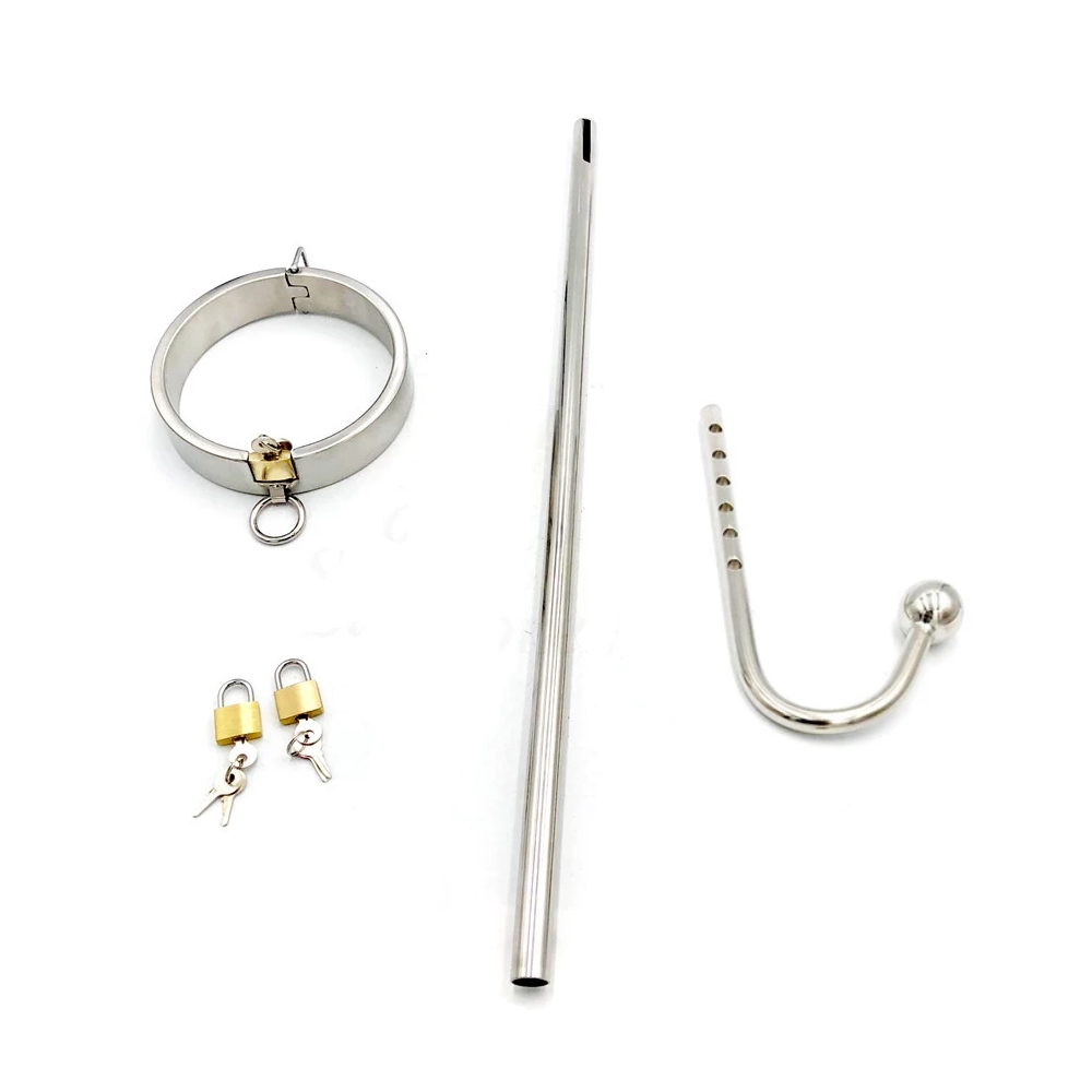 Stainless Steel Locking Neck Collar and Anal Hook