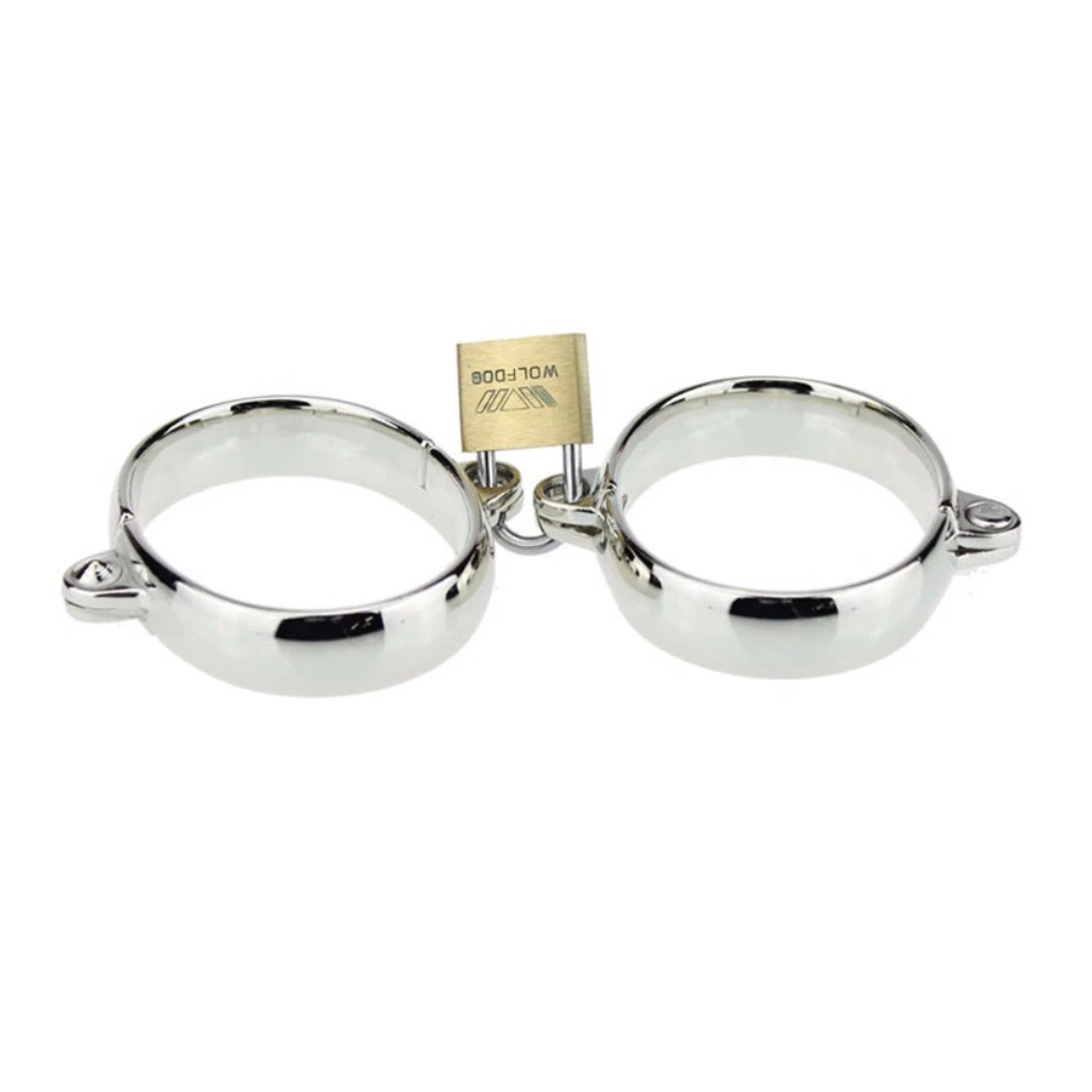 Stainless Steel Handcuffs Hand Cuff Wrist Shackles Bondage Restraint