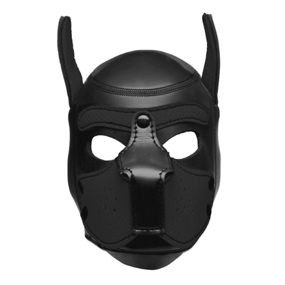 Pup Hood Kit Harness Collar Arm Bands Dog Mask Puppy Play - Black