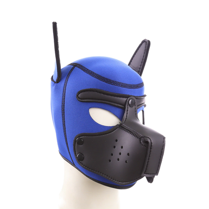 Neoprene Pup Hood Dog Gimp Mask Puppy Play Doggy Coloured