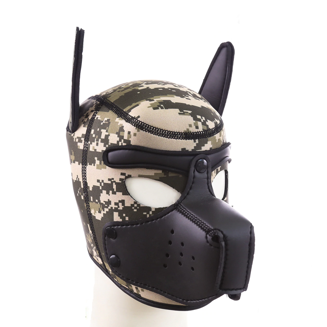 Neoprene Pup Hood Dog Gimp Mask Puppy Play Doggy Coloured