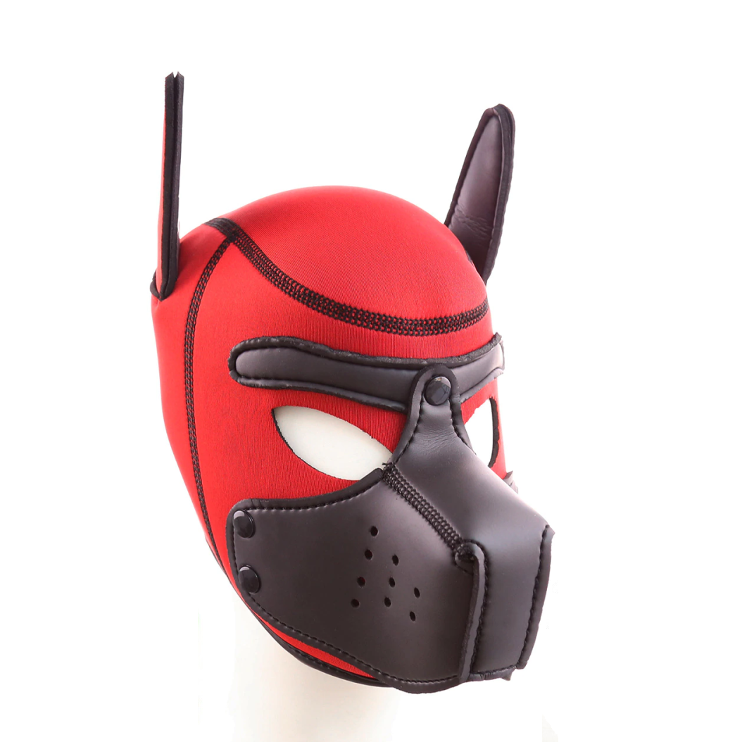 Neoprene Pup Hood Dog Gimp Mask Puppy Play Doggy Coloured