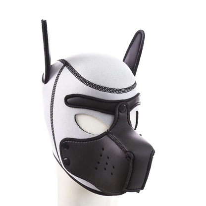 Neoprene Pup Hood Dog Gimp Mask Puppy Play Doggy Coloured