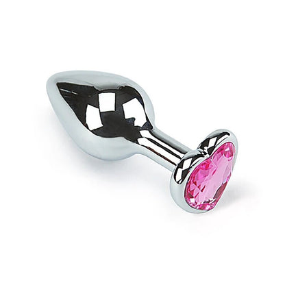 Light Pink Stainless Steel Heart Jewelled Princess Butt Plug