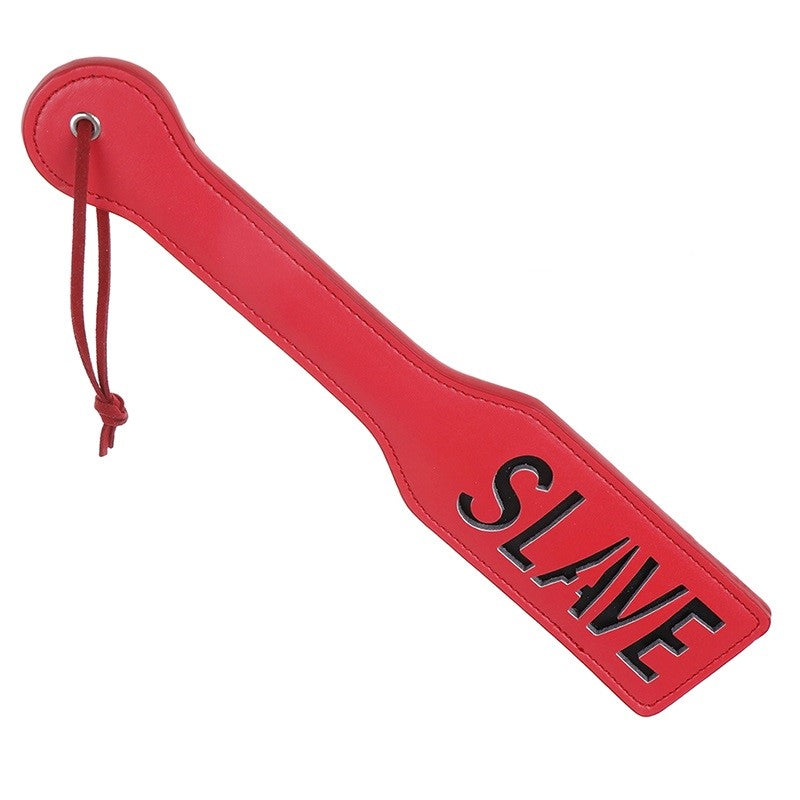 Red and Black SLAVE Spanking Paddle Whip Flogger