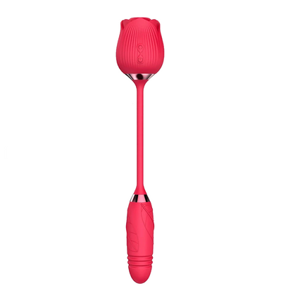 Rose Clitoral Suction Vibrator Vibrating Thrusting Dildo Sex Toy