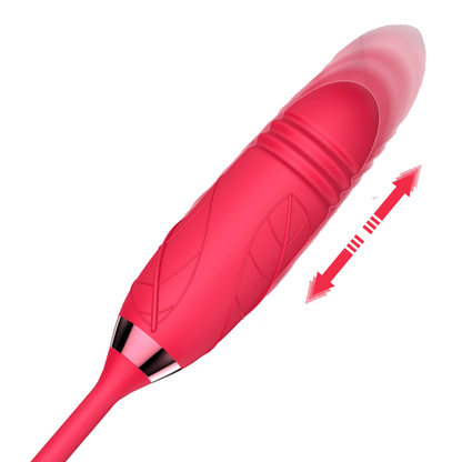 Rose Clitoral Suction Vibrator Vibrating Thrusting Dildo Sex Toy