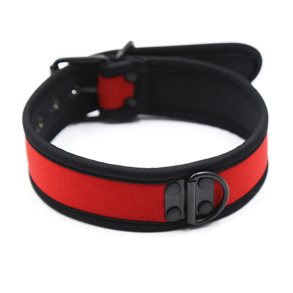 Pup Hood Kit Harness Collar Arm Bands Dog Mask Puppy Play - Red