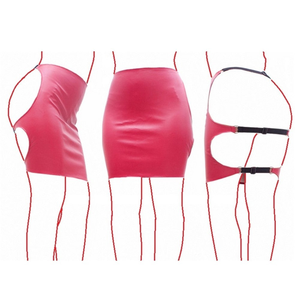 Spanking Skirt for Flogging or Bondage Fetish Club Black, Red or White