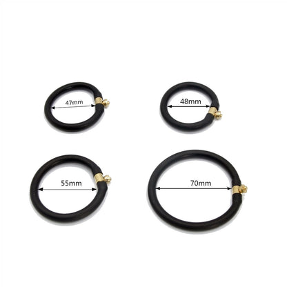 E-Stim Black Rubber Rings Hoops Conductive Loops for Electro Stimulation